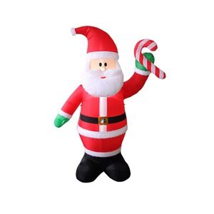 8' Foot Santa w/Candy Cane Christmas Holiday Inflatable LED Winter Wonder Lane